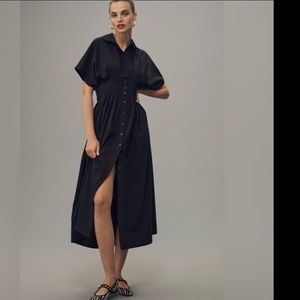 Anthropologie x Exquise The Tobie Button-Front Pleated Shirt Dress Size S NWT